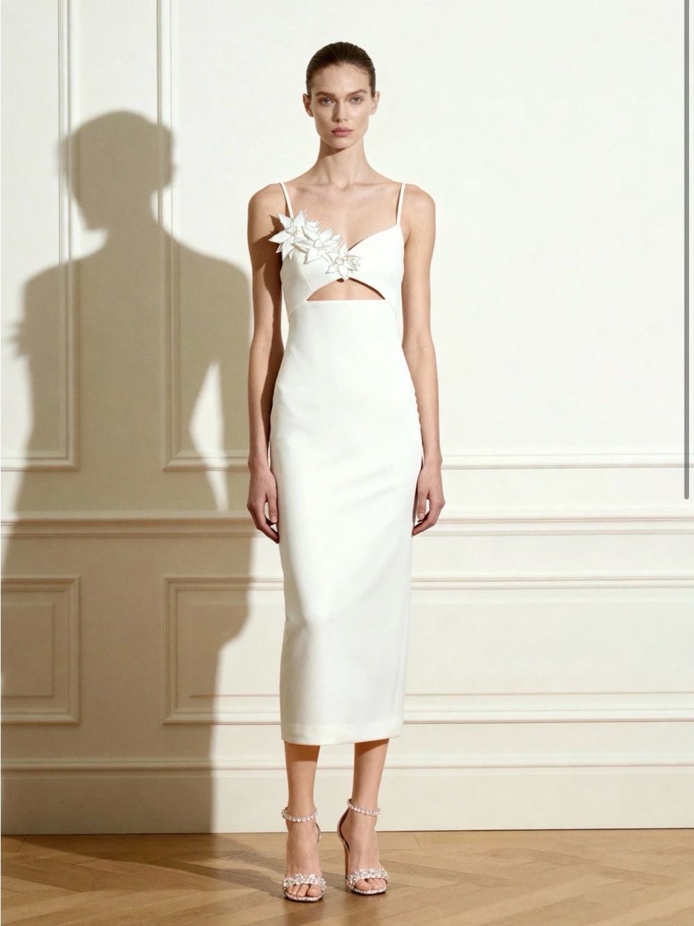 JW Pei Bloom-Cut Contour Dress - White